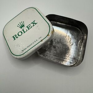 Original Vintage Rolex Parts White and Silver Tin